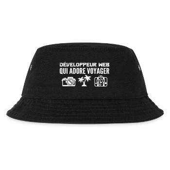 Leidenschaft und Entdeckung für Reisende und Webentwickler - Kinder Bucket Hat - Schwarz - Vorne