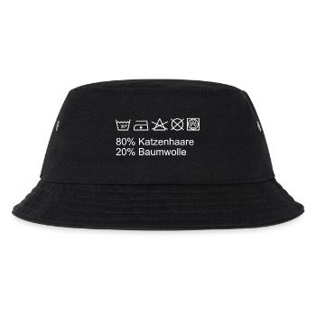 Katzen Waschhinweis Katzenhaare Baumwolle - Kinder Bucket Hat - Schwarz - Vorne