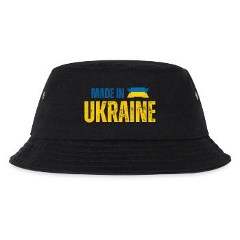 Made in Ukraine, ukrainischer Stolz - Kinder Bucket Hat - Schwarz - Vorne