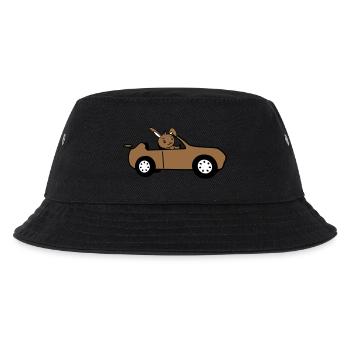 Hase Auto schnell fahren Autofahrer Führerschein - Kinder Bucket Hat - Schwarz - Vorne