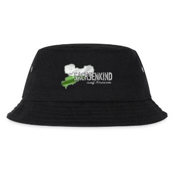 Sachsenkind auf Reisen - Sachsen - Dialekt Urlaub - Kinder Bucket Hat - Schwarz - Vorne