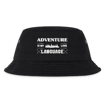 Abenteuer ist meine Sprache - Kinder Bucket Hat - Schwarz - Vorne