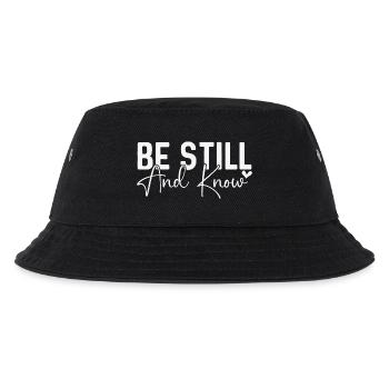 Sei still und wisse - Kinder Bucket Hat - Schwarz - Vorne