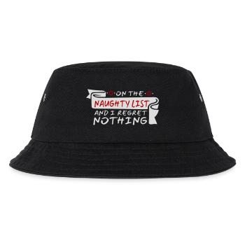 On the naughty list and regret nothing XMas Spruch - Kids’ Bucket Hat - black - Front