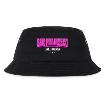 San Francisco Pink Retro California College - Kinder Bucket Hat - Schwarz - Vorne