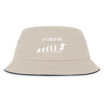 Fußball Evolution - Retro Soccer Spieler Design - Kinder Bucket Hat - Natur/Navy - Vorne