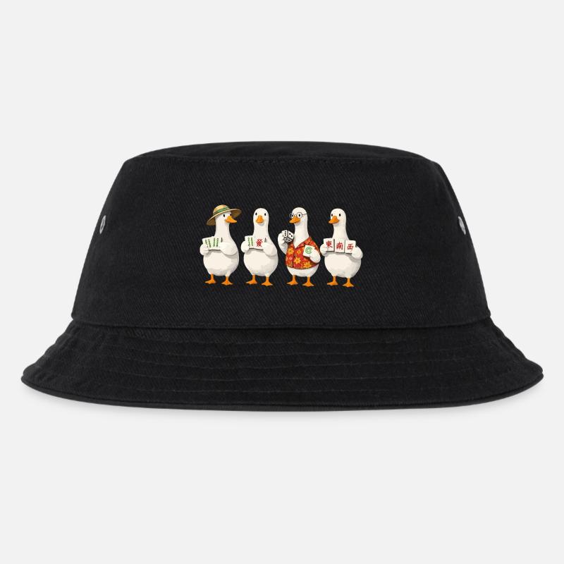 Mahjong goose - Kinder Bucket Hat - Schwarz