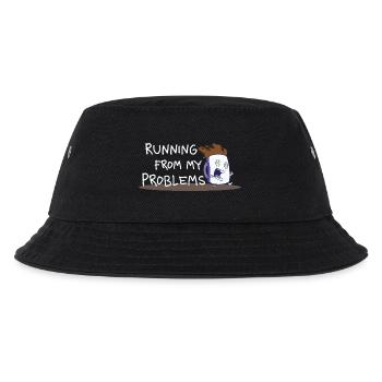 Running from My Problems – Coffee Cartoon - Kids’ Bucket Hat - black - Front