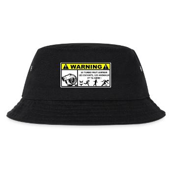 Warnung - Kinder Bucket Hat - Schwarz - Vorne