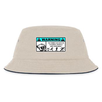Danger Turbo Aufkleber - Kinder Bucket Hat - Natur/Navy - Vorne