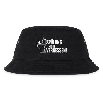 Spülung Nicht Vergessen! (Gegen Rechts / White) - Kinder Bucket Hat - Schwarz - Vorne