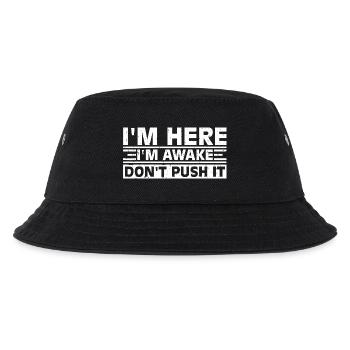 Aufwachen Slogan Fettes Typografie-T-Shirt - Kinder Bucket Hat - Schwarz - Vorne