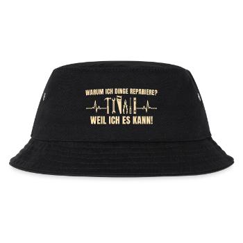 Handwerker – Dinge reparieren Weil ich es kann - Kinder Bucket Hat - Schwarz - Vorne