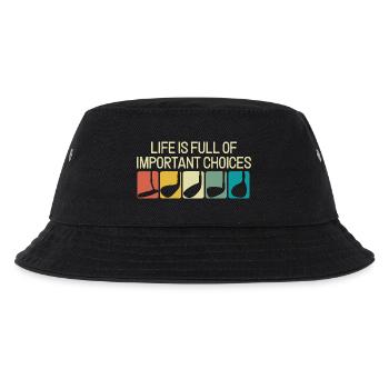 Wichtige Entscheidungen Retro-Typografie-Grafik - Kinder Bucket Hat - Schwarz - Vorne