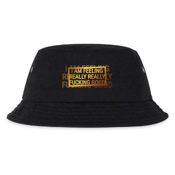 Gold Confident Mood Typografie - Kinder Bucket Hat - Schwarz - Vorne