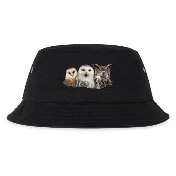 Eulen und Eule - Kinder Bucket Hat - Schwarz - Vorne