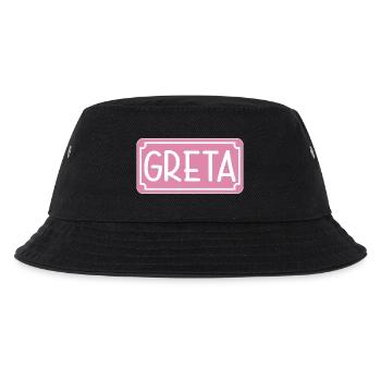 NAMENSGESCHENK MÄDCHEN GRETA SCHILD - Kinder Bucket Hat - Schwarz - Vorne