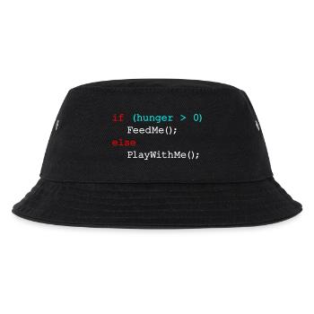 If hunger feed me else play with me - JavaScript - Kids’ Bucket Hat - black - Front