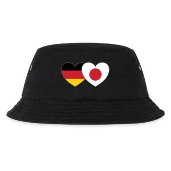 Deutschland Japan Flagge Herz - Kinder Bucket Hat - Schwarz - Vorne