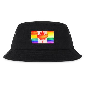 Kanada Flagge LGBTQ - Kinder Bucket Hat - Schwarz - Vorne