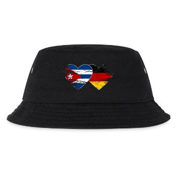 Cuba Germany flag used heart - Kids’ Bucket Hat - black - Front