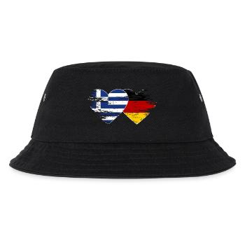 Grèce Allemagne Drapeau utilisé coeur - Bob Enfant - noir - Devant