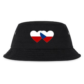 Polen Tschechien Flagge Herz - Kinder Bucket Hat - Schwarz - Vorne
