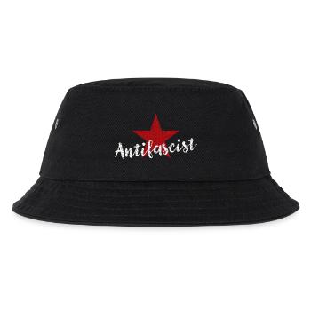 Antifaschistischer Roter Stern - Kinder Bucket Hat - Schwarz - Vorne