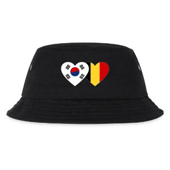 Corée du Sud Belgique Drapeau Coeur - Bob Enfant - noir - Devant