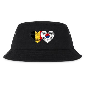 Belgique Corée du Sud Drapeau Coeur Utilisé - Bob Enfant - noir - Devant