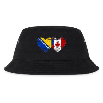 Bosnien Kanada Flagge Herz used - Kinder Bucket Hat - Schwarz - Vorne