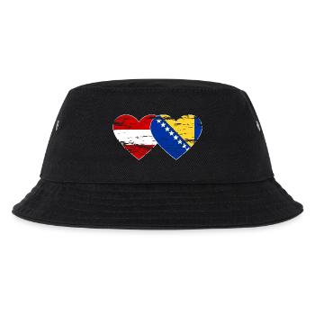 Bosnia Austria flag heart used - Kids’ Bucket Hat - black - Front