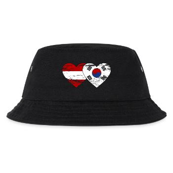 Autriche Corée du Sud Drapeau Coeur Utilisé - Bob Enfant - noir - Devant