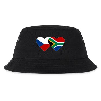 Tschechien Südafrika Flagge Herz - Kinder Bucket Hat - Schwarz - Vorne
