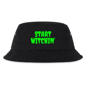 Leuchtend grüne Hexerei Startphrase - Kinder Bucket Hat - Schwarz - Vorne