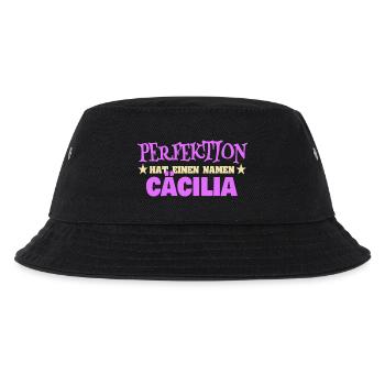 Frauenname Cäcilia - Kinder Bucket Hat - Schwarz - Vorne