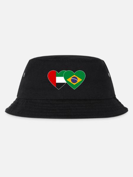 Vereinigte Arabische Emirate Brasilien Flagge Herz - Kinder Bucket Hat - Schwarz