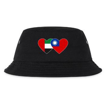 United Arab Emirates Taiwan Flag Heart - Kids’ Bucket Hat - black - Front