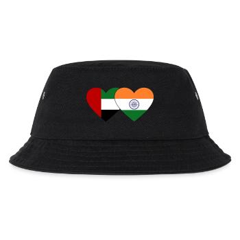 Vereinigte Arabische Emirate Indien Flagge Herz - Kinder Bucket Hat - Schwarz - Vorne