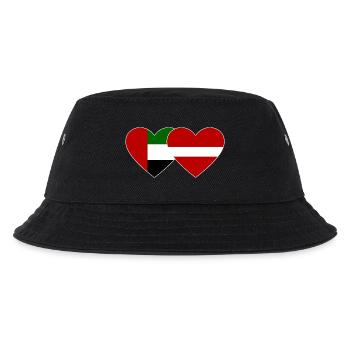 Vereinigte Arabische Emirate Lettland Flagge Herz - Kinder Bucket Hat - Schwarz - Vorne