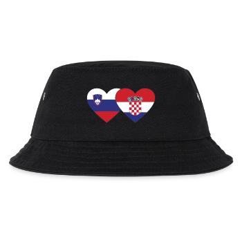 Slowenien Kroatien Flagge Herz - Kinder Bucket Hat - Schwarz - Vorne