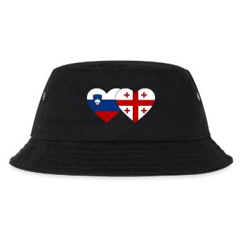 Slowenien Georgien Flagge Herz - Kinder Bucket Hat - Schwarz - Vorne