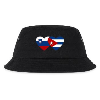 Slowenien Kuba Flagge Herz - Kinder Bucket Hat - Schwarz - Vorne
