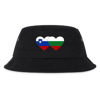 Slowenien Bulgarien Flagge Herz - Kinder Bucket Hat - Schwarz - Vorne