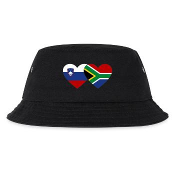 Slowenien Südafrika Flagge Herz - Kinder Bucket Hat - Schwarz - Vorne