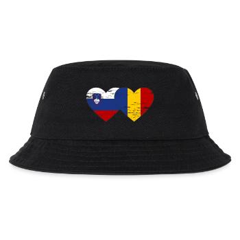 Slovénie Roumanie Drapeau Coeur - Bob Enfant - noir - Devant