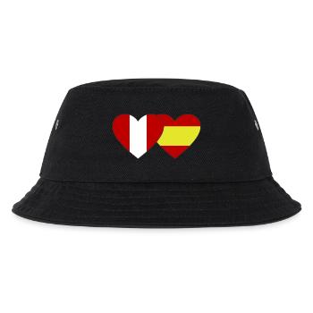Peru Spanien Flagge Herz - Kinder Bucket Hat - Schwarz - Vorne