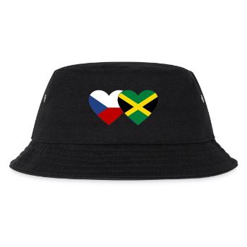 Tschechien Jamaika Flagge Herz - Kinder Bucket Hat - Schwarz - Vorne