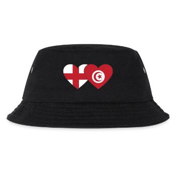 England Tunesien Flagge Herz - Kinder Bucket Hat - Schwarz - Vorne