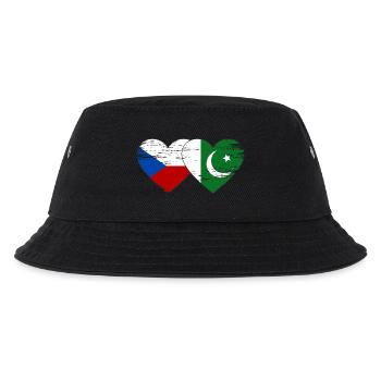 Tschechien Pakistan Flagge Herz used - Kinder Bucket Hat - Schwarz - Vorne